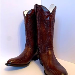 Intricate Brown Leather Boots